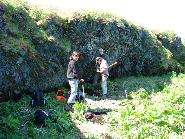 Shovel tests at this sheltered spot turned up historic French artifacts.